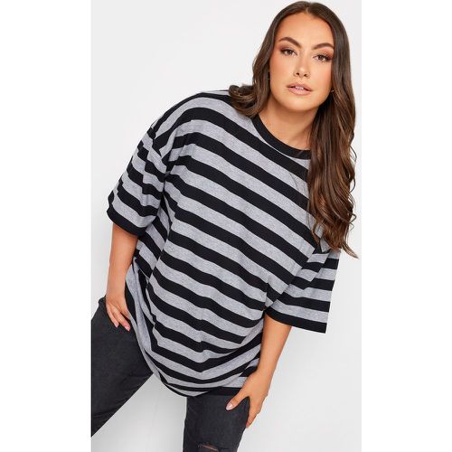 Tshirt & Noir Oversize À Rayures Manches Longues Amples, Grande Taille & Courbes - Yours - Modalova