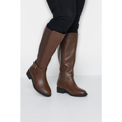 Brown Strap Knee High Boot In Extra Wide eee Fit - Limited Collection - Modalova