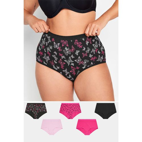 Pack Curve Black & Pink Butterfly Print Shorts - Yours - Modalova