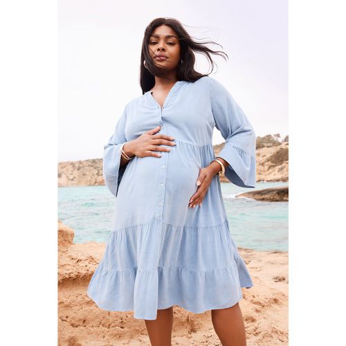 Maternity Robe Midi Smockée , Grande Taille & Courbes - Bump It Up - Modalova