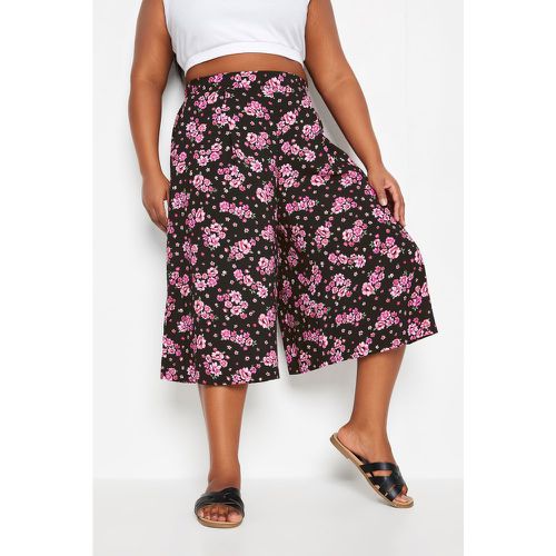 Pantalon Jupeculotte En Design Floral Rose , Grande Taille & Courbes - Yours - Modalova