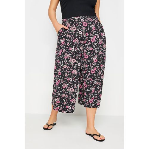 Pantalon Jupeculotte & Rose Floral En Jersey , Grande Taille & Courbes - Yours - Modalova