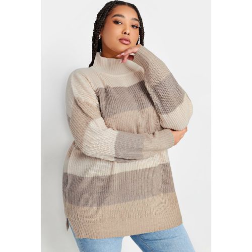 Pull Beige Maille Design Rayures , Grande Taille & Courbes - Yours - Modalova
