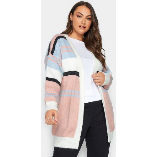 Curve Pink Colour Block Striped Cardigan, Grande Taille & Courbes - Yours - Modalova