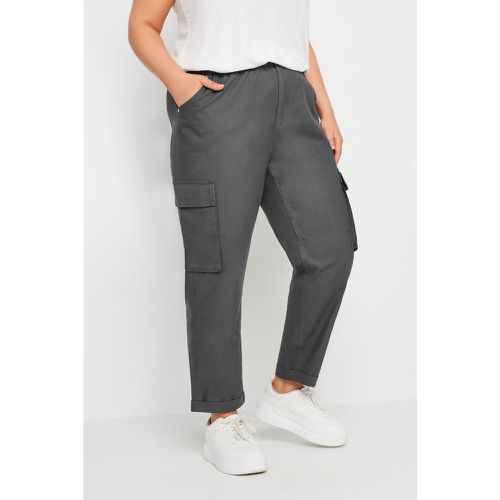 Curve Charcoal Grey Paperbag Utility Trousers, Grande Taille & Courbes - Yours - Modalova