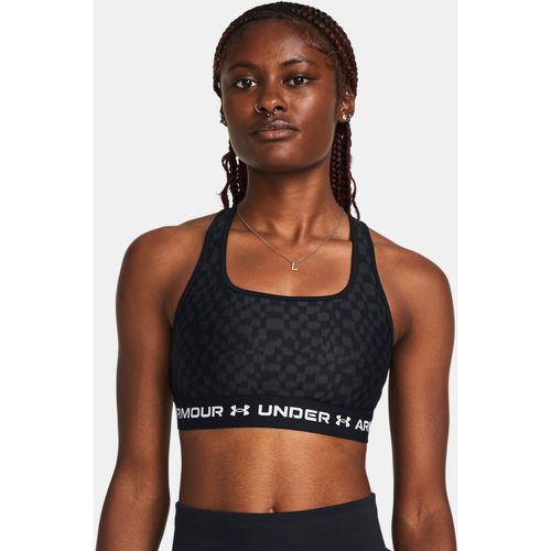 Brassière de sport imprimée à dos croisé et maintien modéré Armour® / Anthracite / Blanc XL - Under Armour - Modalova