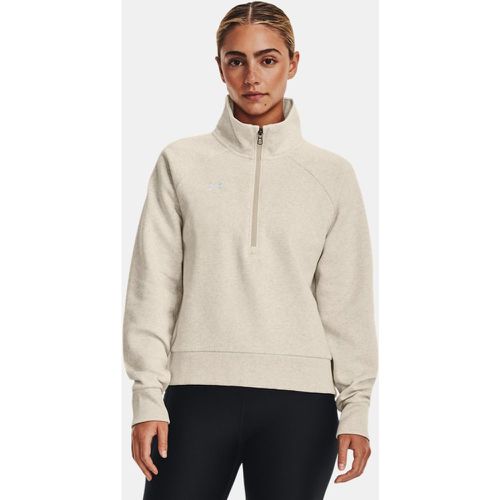 Haut ½ zip Rival Fleece Oatmeal Light Heather / Blanc M - Under Armour - Modalova