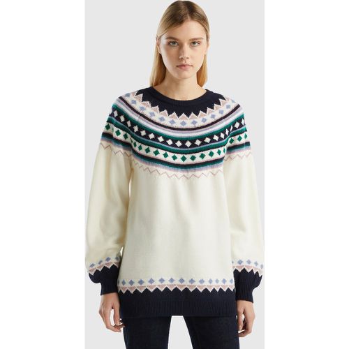 Benetton, Pull Jacquard Avec Lurex, taille L-XL, Bleu Foncé - United Colors of Benetton - Modalova