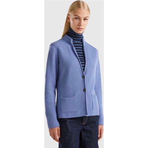 Benetton, Veste En Maille De Laine Et Cachemire Mélangés, taille L, Bleu Clair - United Colors of Benetton - Modalova