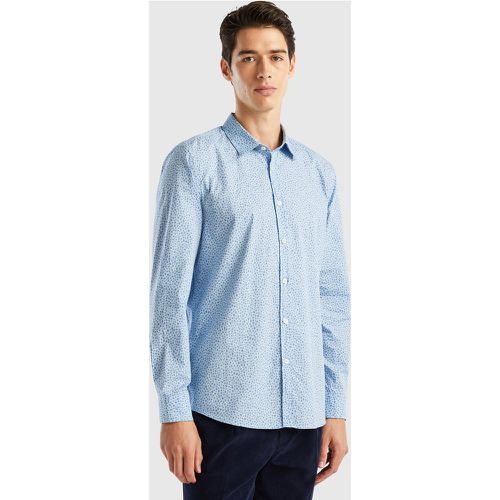 Benetton, Chemise Ajustée À Motif, taille XXXL, Bleu Clair - United Colors of Benetton - Modalova