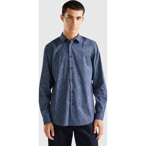 Benetton, Chemise Ajustée À Motif, taille M, Bleu - United Colors of Benetton - Modalova