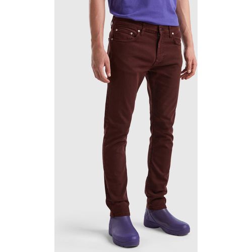 Benetton, Pantalon Slim À Cinq Poches, taille 29, Marron Foncé - United Colors of Benetton - Modalova