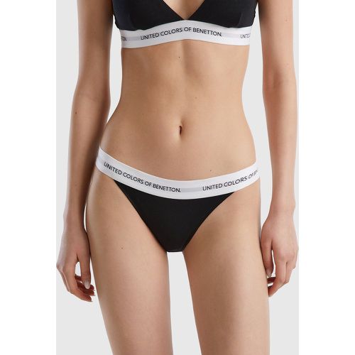 Benetton, Culotte Taille Basse En Coton Bio, taille L, Noir - United Colors of Benetton - Modalova