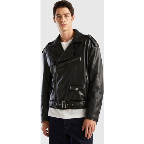 Benetton, Blouson Biker En Tissu Enduit, taille L, Noir - United Colors of Benetton - Modalova