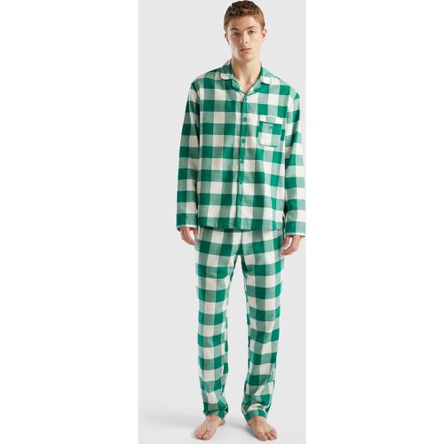 Benetton, Pyjama À Carreaux En Flanelle, taille M, Vert - United Colors of Benetton - Modalova