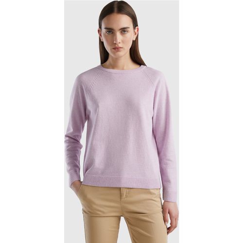 Benetton, Pull Lilas À Col Rond En Mélange De Laine Et De Cachemire, taille M, Lilas - United Colors of Benetton - Modalova