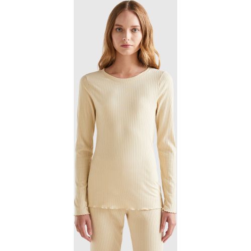 Benetton, T-shirt Chaud À Bords-côtes, taille M, - United Colors of Benetton - Modalova
