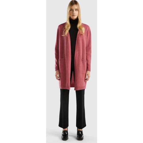 Benetton, Gilet Long En Pure Laine Shetland, taille L-XL, Rose - United Colors of Benetton - Modalova