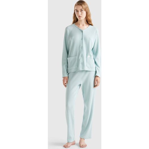 Benetton, Pyjama Long En Pur Coton, taille S, Bleu Vert - United Colors of Benetton - Modalova