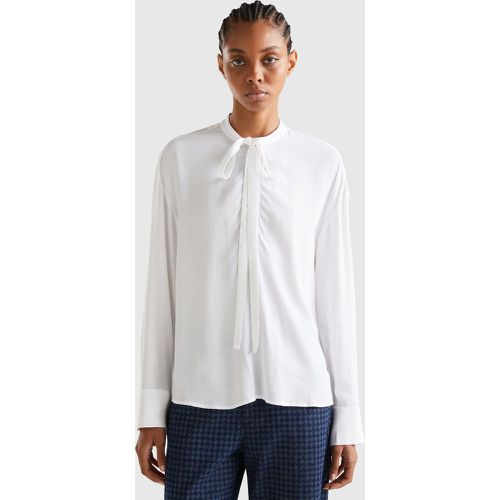 Benetton, Blouse Fluide Avec Lacets, taille L, Blanc - United Colors of Benetton - Modalova