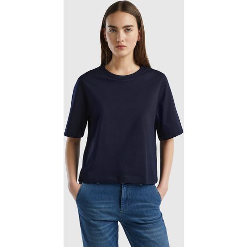 Benetton, T-shirt Coupe Boxy 100 % Coton, taille S, Bleu Foncé - United Colors of Benetton - Modalova