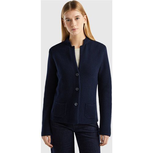 Benetton Online exclusive, Veste En Maille 100% Coton, taille XL, Bleu Foncé - United Colors of Benetton - Modalova