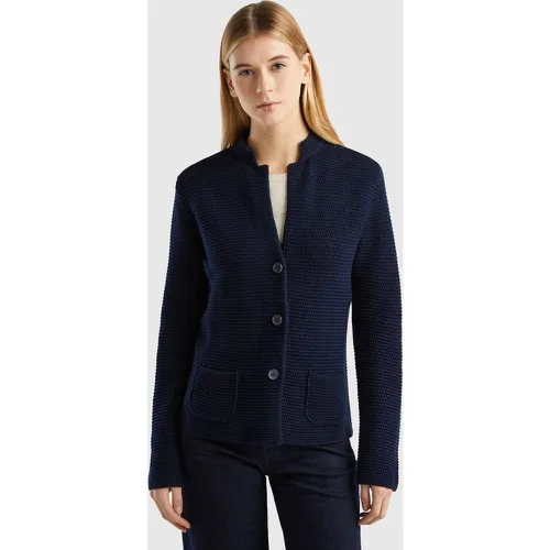 Benetton Online exclusive, Veste En Maille 100% Coton, taille XXS, Bleu Foncé - United Colors of Benetton - Modalova