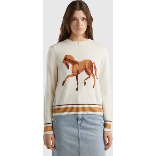 Benetton, Pull À Intarsia Cheval, taille S, Crème - United Colors of Benetton - Modalova