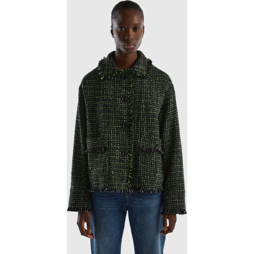 Benetton, Veste Chemise En Tweed, taille XS, Noir - United Colors of Benetton - Modalova