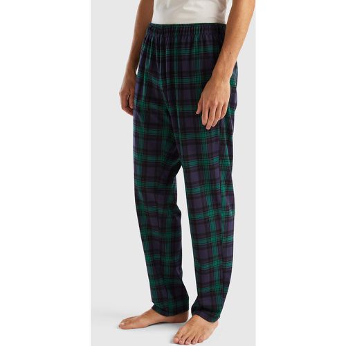 Benetton, Pantalon Tartan En Coton Chaud, taille L, Bleu Foncé - United Colors of Benetton - Modalova