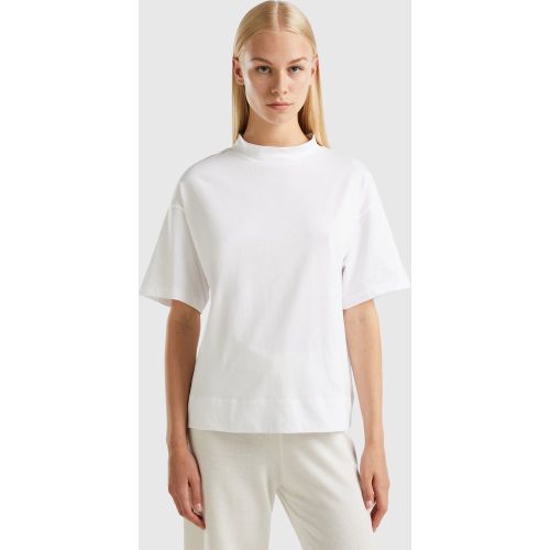 Benetton, T-shirt Col Droit, taille XS, Blanc - United Colors of Benetton - Modalova