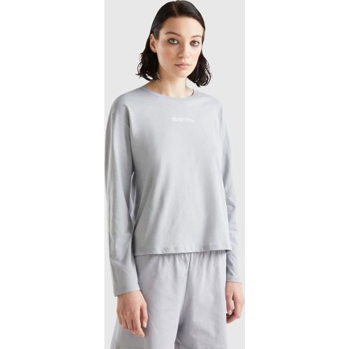 Benetton, T-shirt À Imprimé Logo, taille XS, Gris Clair - United Colors of Benetton - Modalova