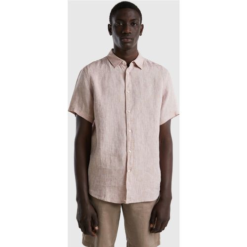 Benetton, Chemise À Manches Courtes 100% Lin, taille XXL, - United Colors of Benetton - Modalova