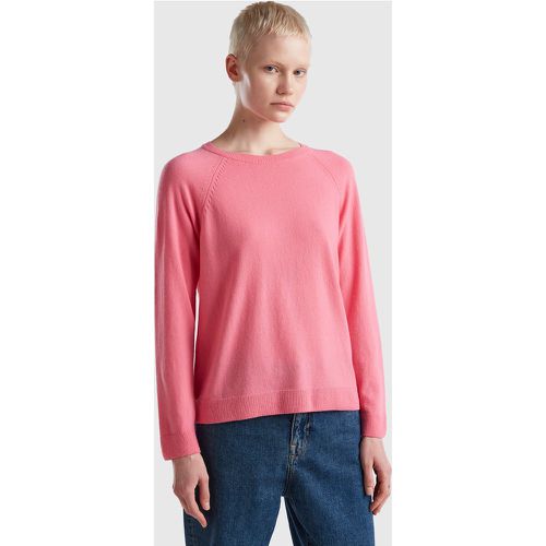 Benetton, Pull Rose À Col Rond En Mélange De Laine Et De Cachemire, taille L, Rose - United Colors of Benetton - Modalova