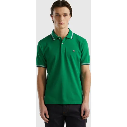 Benetton, Polo À Manches Courtes En Coton Stretch, taille S, Vert Foncé - United Colors of Benetton - Modalova