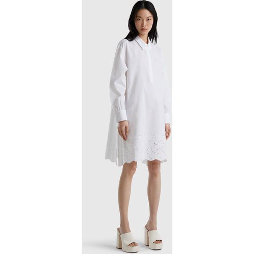 Benetton, Robe Chemise À Broderies Anglaises, taille XS, Blanc - United Colors of Benetton - Modalova