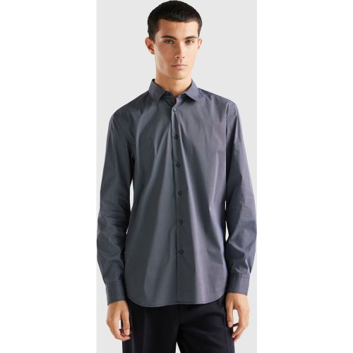 Benetton, Chemise Ajustée À Motif, taille XXL, Gris Foncé - United Colors of Benetton - Modalova