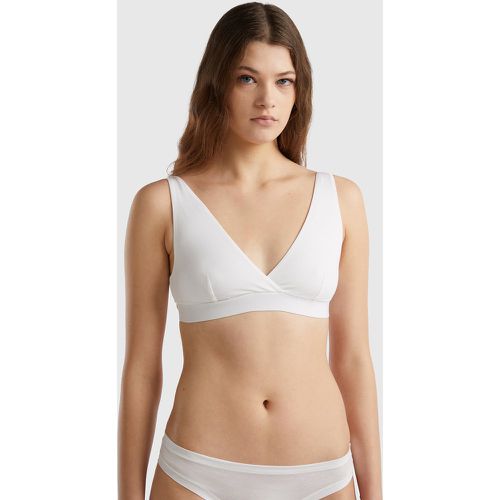 Benetton, Soutien-gorge Triangle En Coton Bio Super Stretch, taille M, Blanc - United Colors of Benetton - Modalova