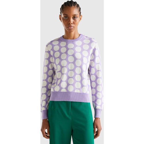 Benetton, Pull À Pois En Coton Tricot, taille M, Lilas - United Colors of Benetton - Modalova