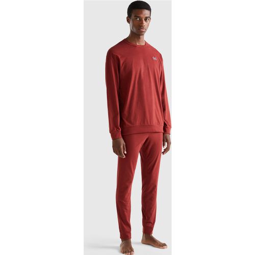 Benetton, Pyjama Avec Logo En Coton Longues Fibres, taille XL, Bordeaux - United Colors of Benetton - Modalova