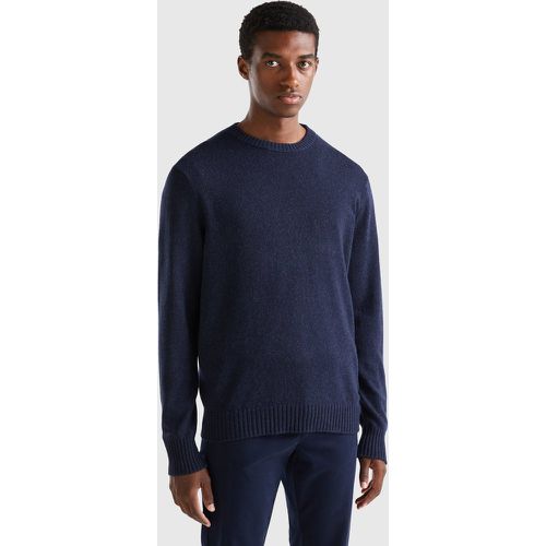 Benetton, Pull Col Rond En Mélange De Laine Et Cachemire, taille XXL, Bleu Foncé - United Colors of Benetton - Modalova