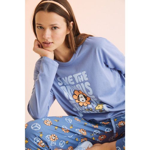 Pyjama long 100 % coton snoopy bleu - Women'secret - Modalova