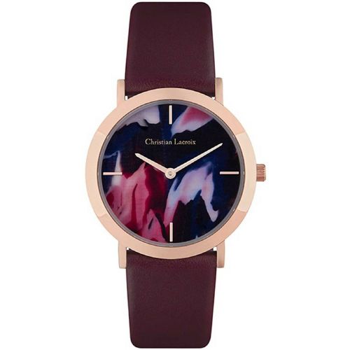 Montre Christian Lacroix CLW011 - Boîtier Acier Doré rose Bracelet Cuir Cadran Multicouleur - Christian Lacroix Montres - Modalova