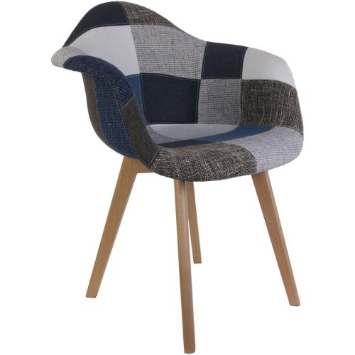 Fauteuil patchwork Bleu Gris CADIX - 3S. x Home - Modalova