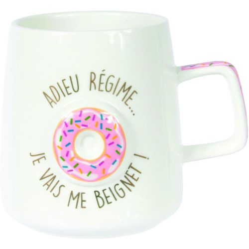 Mug en Porcelaine Donut avec inscription Adieu Regime KENZIE - La Chaise Longue - Modalova