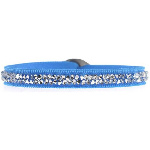 Bracelet A24960 - Bracelet Tissu Turquoise Cristaux Swarovski - Les Interchangeables - Modalova