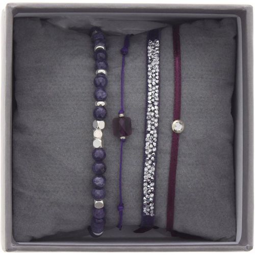 Bracelet A38641 - Bracelet Tissu Violet Cristaux Swarovski - Les Interchangeables - Modalova