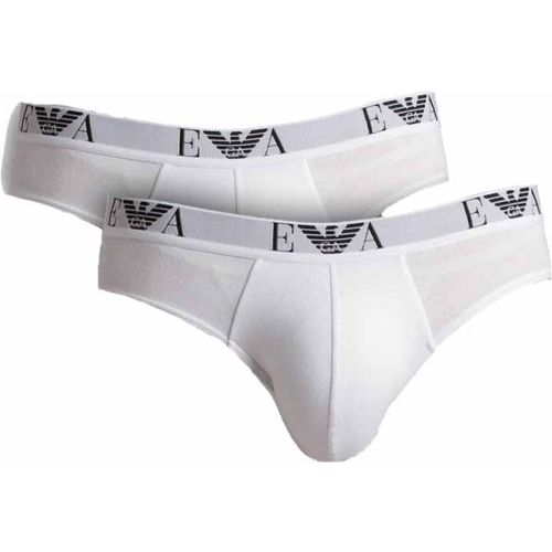 PACK 2 SLIPS COTON STRETCH Ceinture siglée - ou Noir - Emporio Armani Underwear - Modalova