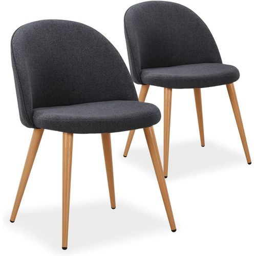 Lot de 2 chaises scandinaves Maury tissu Foncé - 3S. x Home - Modalova