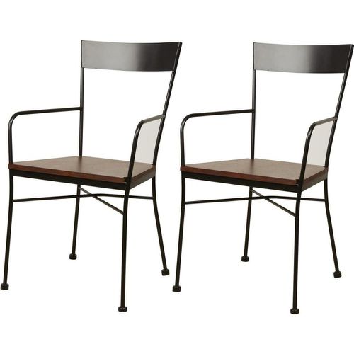 Lot de 2 chaises en métal style industriel assise en bois VOLTAGE - 3S. x Home - Modalova